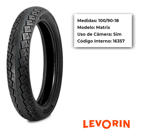 Pneu 100-90-18 Matrix 56p Tt(uso C/ Câmara) Levorin