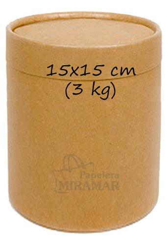 1 Pote Carton Caja Cuñete Dulce De Leche 3kg 15x15cm