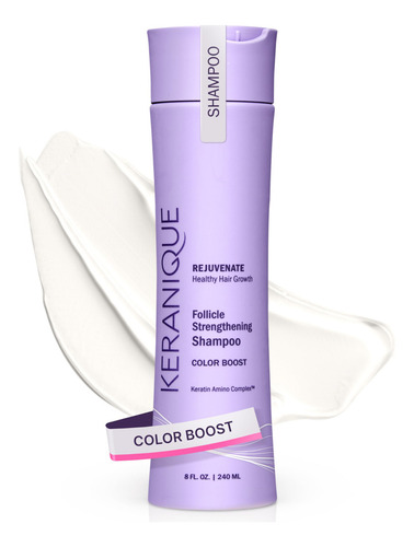 Keranique Shampoo Pro Color Boost 240 Ml Para Cabello Teñido Contiene tecnología True Tone Protege el color, prevenir la decoloración Fortalece y evita anti-secado. Enriquecida con queratina.