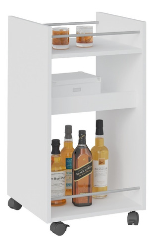 Mueble Mesa Bar Porta Bebidas Copa Botellas C/ruedas Moderna