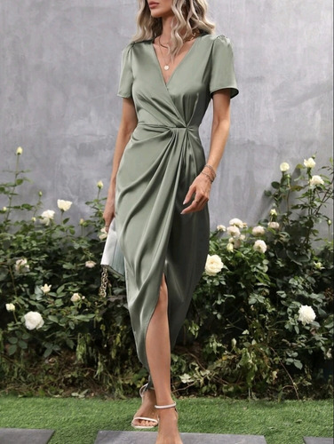 Vestido Importado Saten Fiesta Elegante