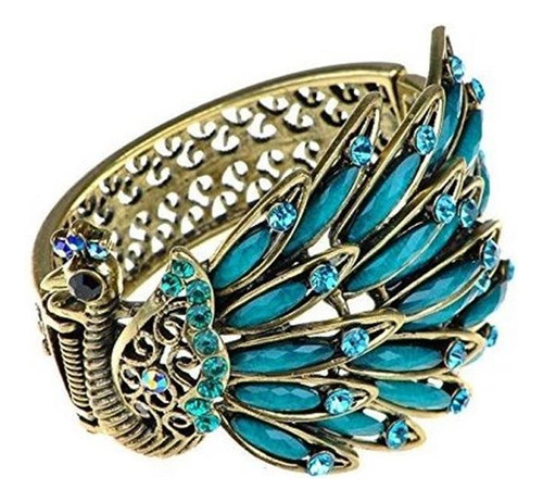 Brazalete De Brazalete De Pavo Real Dorado Antiguo Para Muj