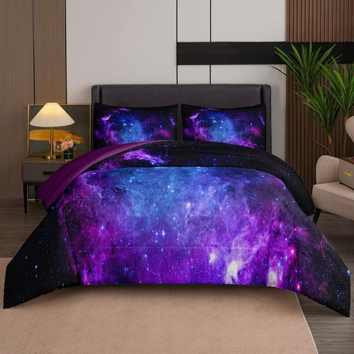 Ninenine Galaxy Bedding - Juego De Edredon De 5 Piezas Para