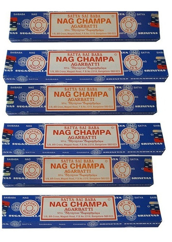 Incienso Natural Nag Champa Azul - Satya 6 Cajas (sandalo)