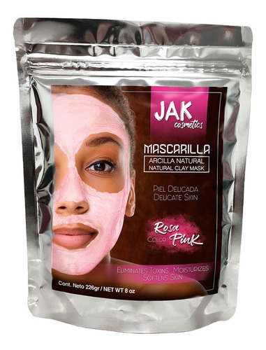 Mascarilla Facial De Arcilla Rosa 100% Natural Tipo de piel Piel delicada
