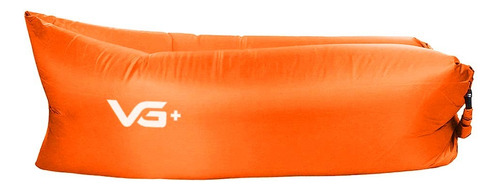 Sofá Puff Air Bag Inflável Para Camping Vg+ Cor Laranja