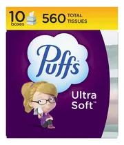 Comprar Puffs Pañuelos Ultra Suaves Sin Loción, 10 Cubos, 56 Pañuelos Por Caja (560 Pañuelos En Total)