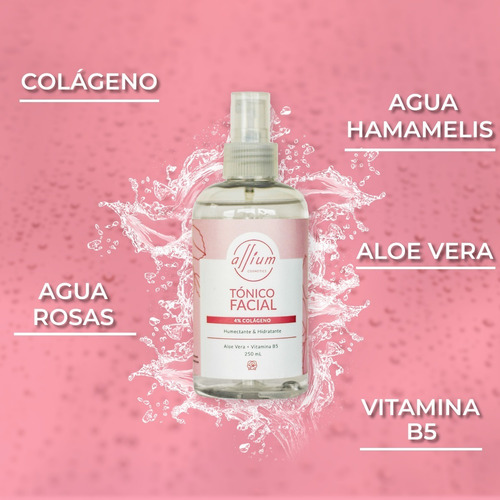 Agua De Rosas + Hamamelis | 5% Colageno + Aloe Vera 250ml Tipo de piel Todo tipo de piel