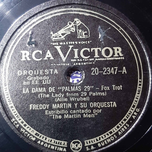 Pasta Freddy Martin The Martin Men Rca Victor C346