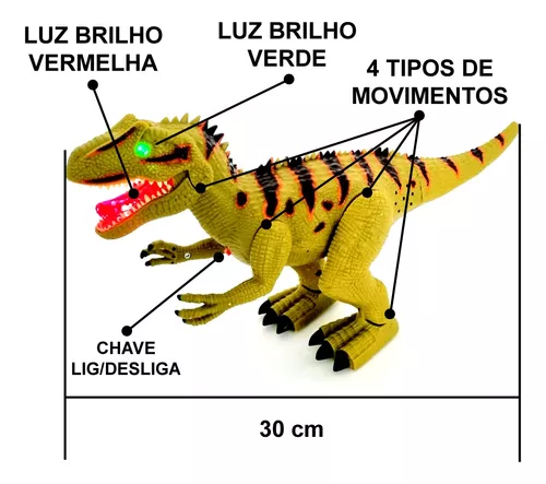 Dinossauro com Asas – Som / Luz / Movimento / Gira 360° – 34 cm x 20 cm –  Maior Loja de Brinquedos da Região