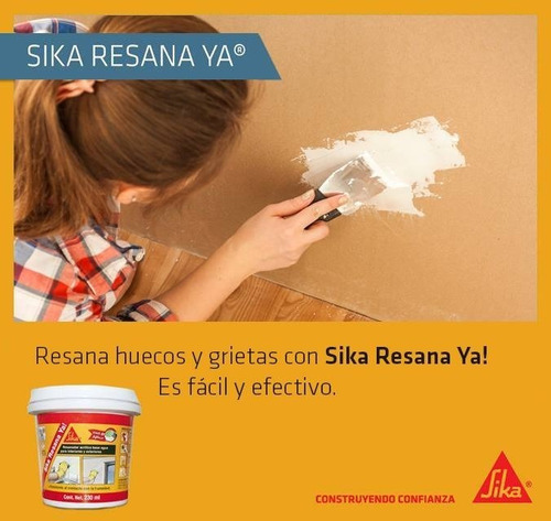 Imagen 2 de 2 de Resana Huecos Y Grietas Con Sikaresana Ya! De 1.89 L