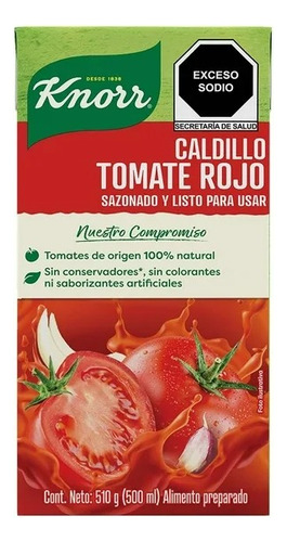 6 Pza Caldillo De Tomate Rojo Knorr 500 Ml