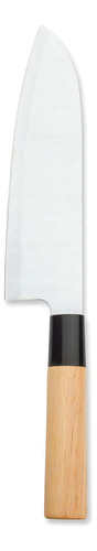 Faca Japonesa Wa Santoku Mundial 7 Aço Inox Sashimi Sushi Salmão cabo Madeira Multiuso
