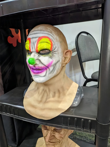 Máscara Payaso Bandido Hiper Realista Clown Halloween Terror Color Neon