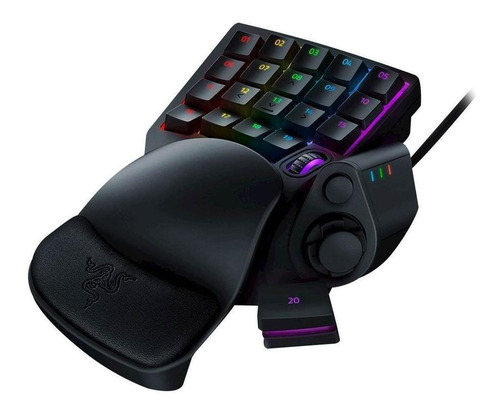 Imagen 2 de 9 de Teclado de una mano gamer Razer Tartarus V2 color negro con luz RGB