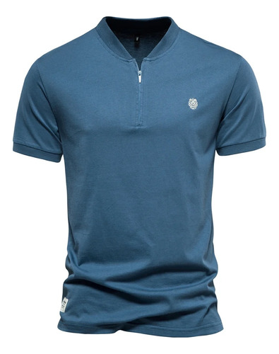 Camiseta De Algodón Para Hombre, Camiseta Casual Con Cuello