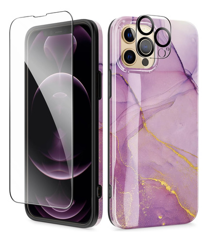 Funda iPhone 12 Pro Max Ultra Fina Marble Violeta