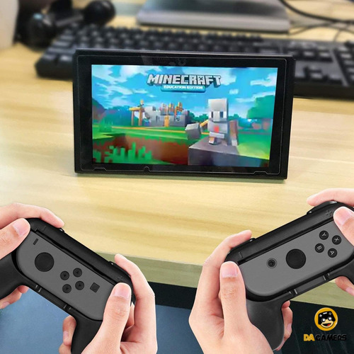 2 Grips Joy-con Fundas Porta Controles Nintendo Switch Negro