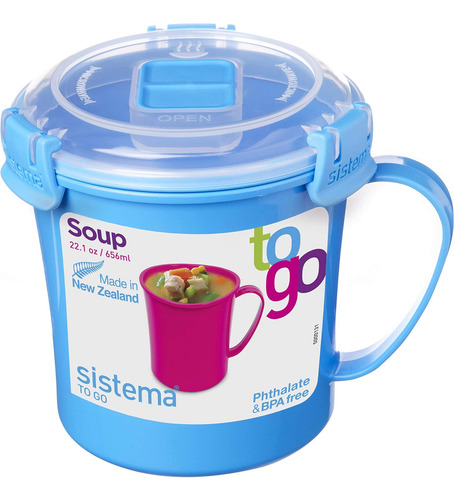 Taza De Sopa De Plástico Para Microondas Systema, 2,8 Tazas,