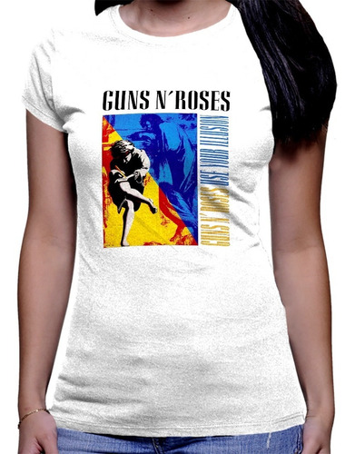 Camiseta Estampada Premium Dtg Dama Guns And Roses Use Your 