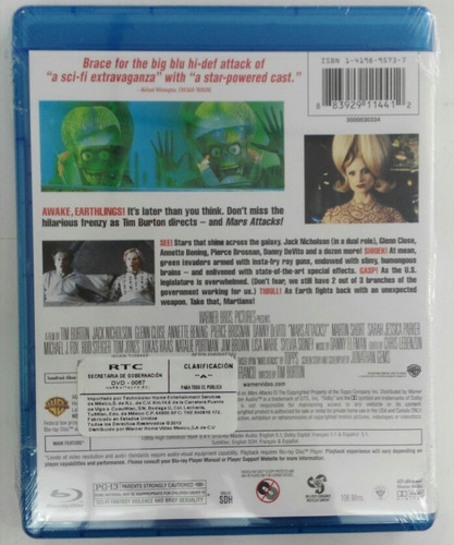 Marcianos Al Ataque (mars Attacks) Blu Ray