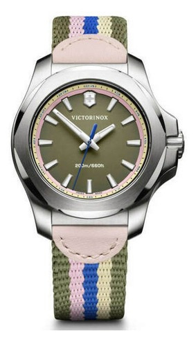 Relógio Victorinox Swiss Army 241809 Unisex Fundo Verde Cor da correia Multi Cor do bisel Prateado