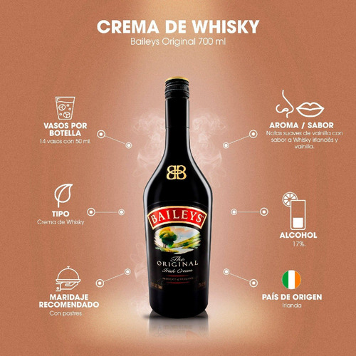 Crema de whisky Baileys 1L