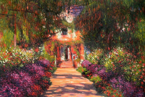 Vinilo Decorativo 50x75cm Claude Monet Jardin Arte Belleza