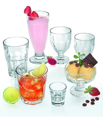 London Juego De 6 Vasos De Vidrio De 210 Ml. Color Transparente
