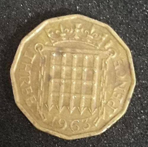Moeda Three Pence Ano 1963 Reino Unido