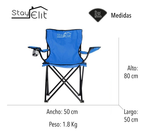 Imagen 2 de 5 de Silla Plegable Playa Camping Incluye Funda Y Portavaso
