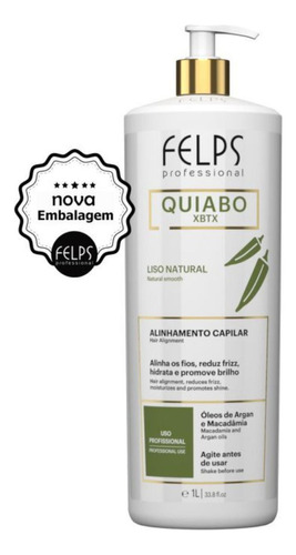 Alinhamento Capilar Felps Xbtx Quiabo Okra 1000 Ml