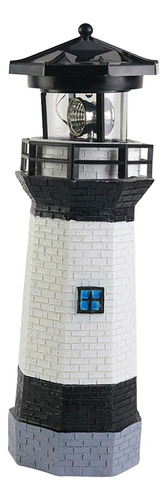 Faro Solar De Jardín Con Luz Giratoria Para Exteriores