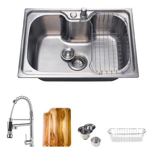 Cuba para cozinha simple Pingoo.casa Borari KITHCA41HTC17SDA3 de aço inoxidável color prata acetinado