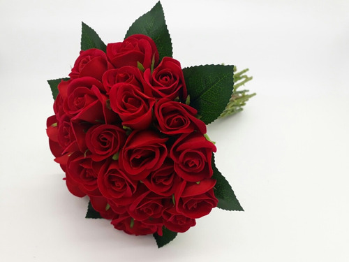 Buquê De Noiva Rústico 30 Botões De Rosas Vermelhas | Parcelamento sem juros