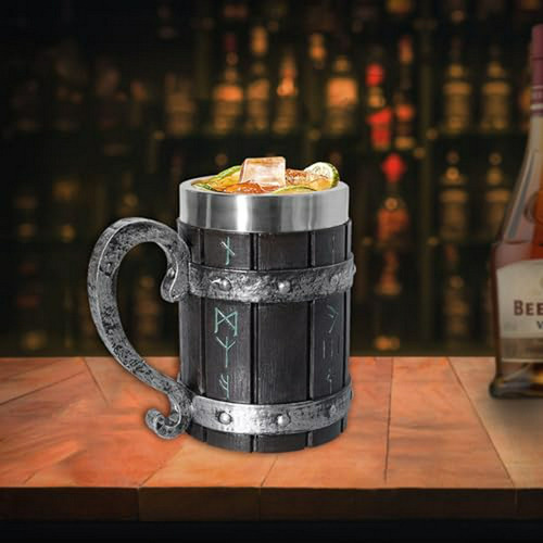 Jarra De Cerveza Estilo Vikingo Con Runas Nórdicas