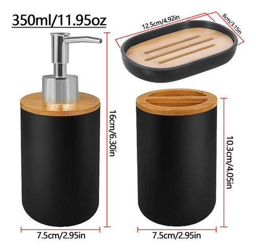 Set De Baño Con Dispensador De Jabón Para Manos Y Cepillo De