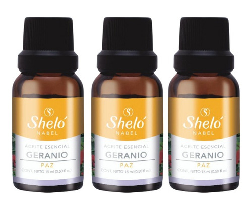 3 Pack Aceite Esencial Geranio Shelo