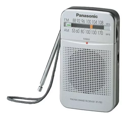 Radio Bolsillo Panasonic Rf-p50d Am/fm Parlante 2aa Color Gris