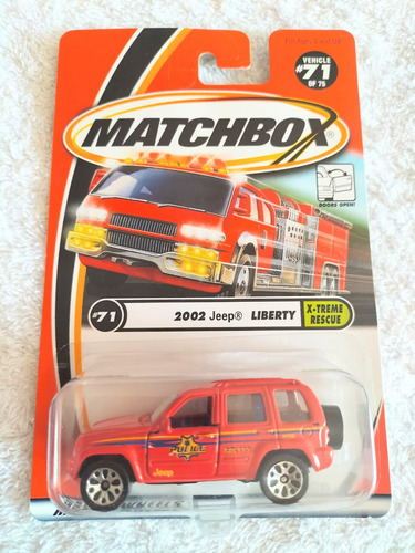 2002 Jeep Liberty, Matchbox, Police, China, 2000, A520