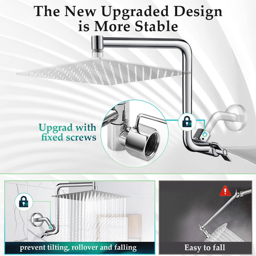 Extension Brazo Para Regadera Curvo De Ducha Ajustable Lujo