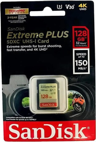 Cartão De Memoria Sandisk 128 Gb 150mbs Uhs-i Sdxc