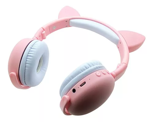 Headset Orelha De Gatinho Fone De Ouvido (Rosa)