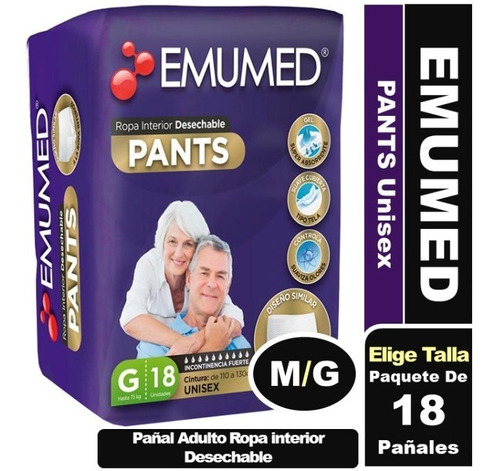 Emumed Pants Pañal Adulto Ropa Interior Elige Talla