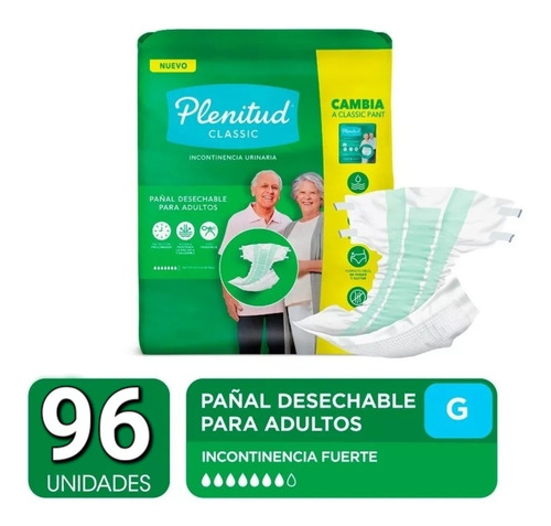 Pack Plenitud Classic Pañal Para Adultos Grande X 96 Unid.