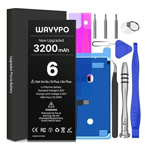 Batería Para iPhone 6, 3200mah Actualizado Wavypo 8fxyo