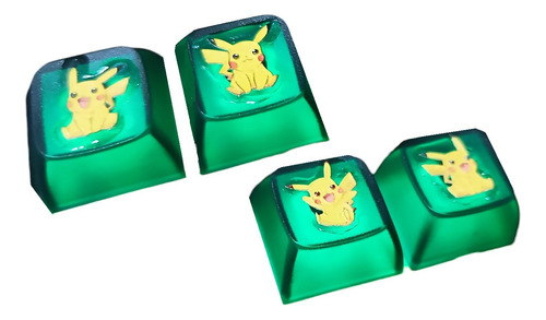 Keycap Pokemon Pikachu 4pzas Teclado Mecanico Personalizada