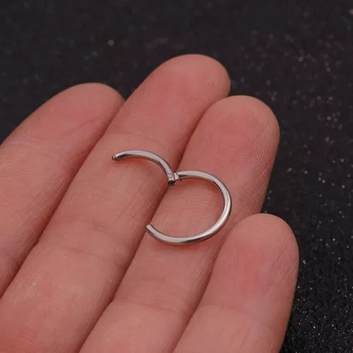 Piercing Septum Acero Quirúrgico Argolla Oreja Nariz 10mm 1 Plateado