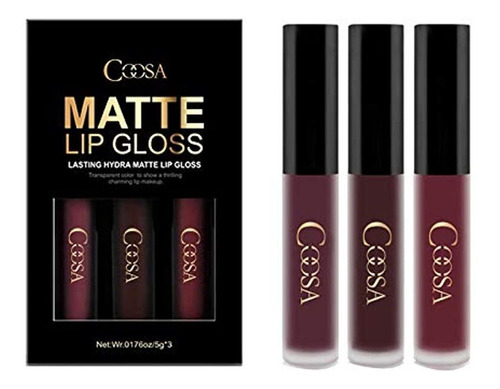 Coosa 3 Piezas De 3 Colores Madly Mate Lápiz Labial Antiadhe