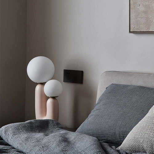 Lámpara De Noche Moderna, Lámpara De Mesa Con Pantalla De Cr